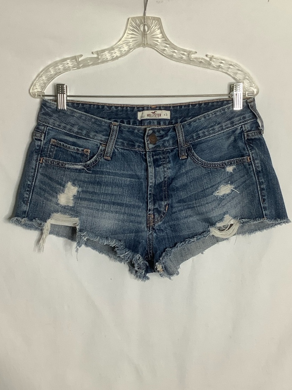 Hollister Distressed Cotton Denim Shorts Size 7/28